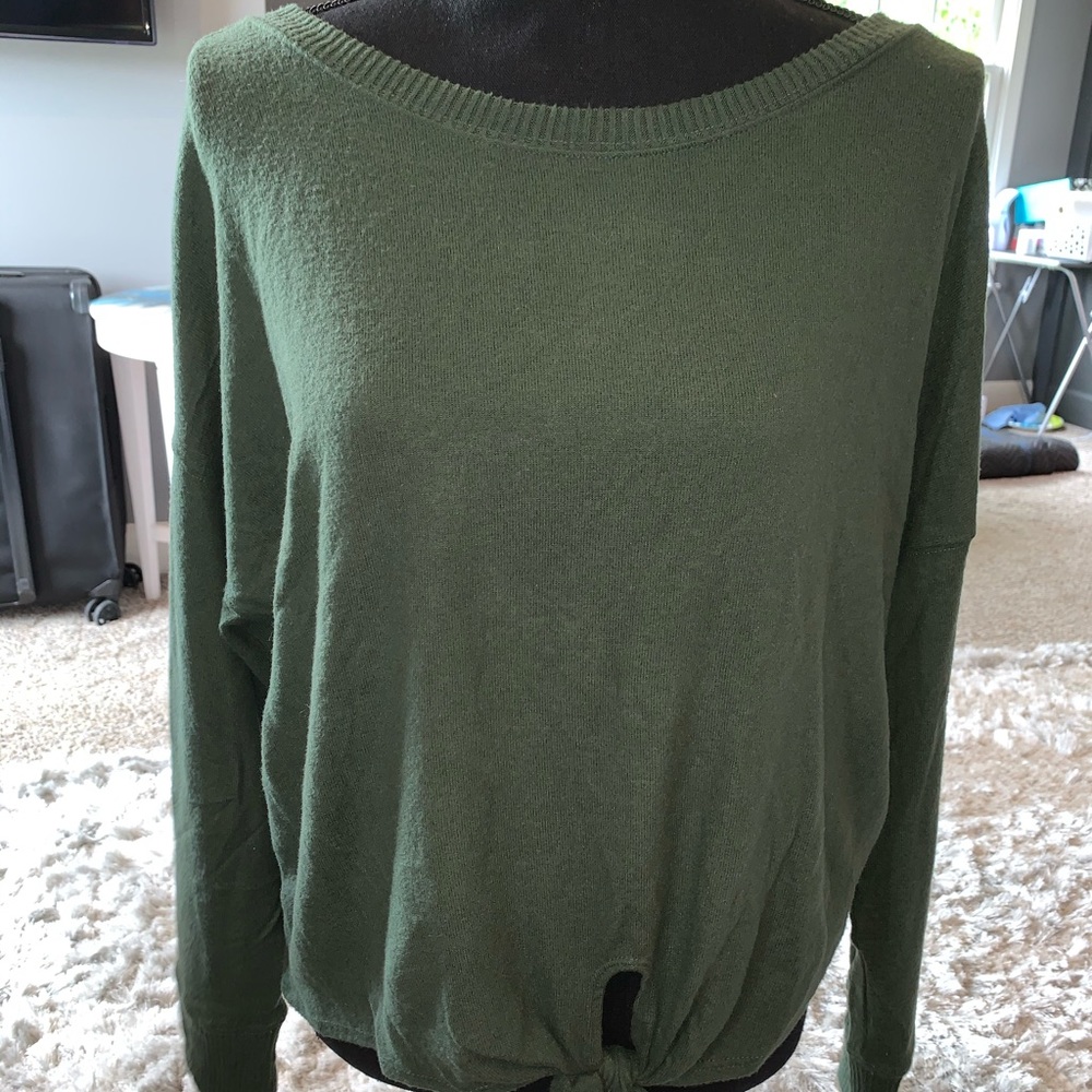 green sweater